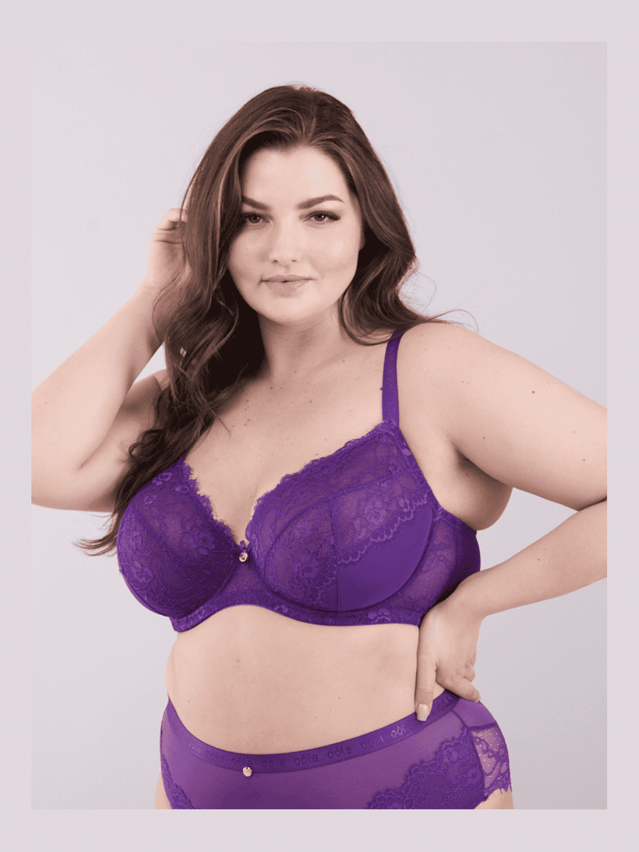 Buy OOLA LINGERIE Lace & Logo Non Padded Underwired Bra 46G, Bras