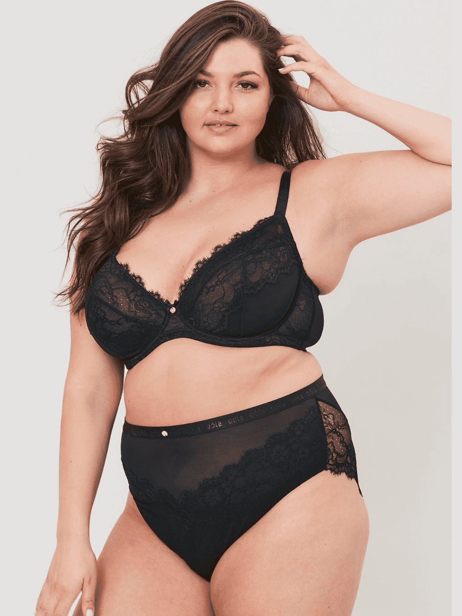 Buy OOLA LINGERIE Lace & Logo Non Padded Underwired Bra 44G