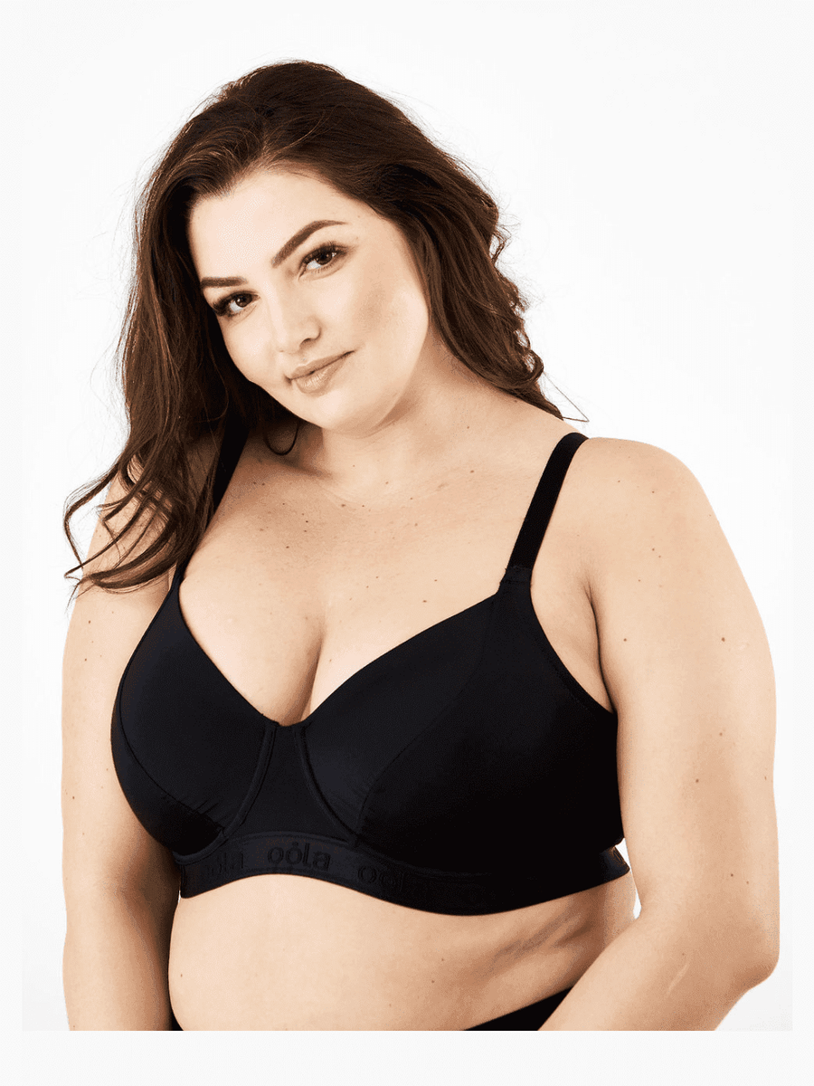 Oola Lingerie Everyday Full Cup Underwired Bra, Black at John