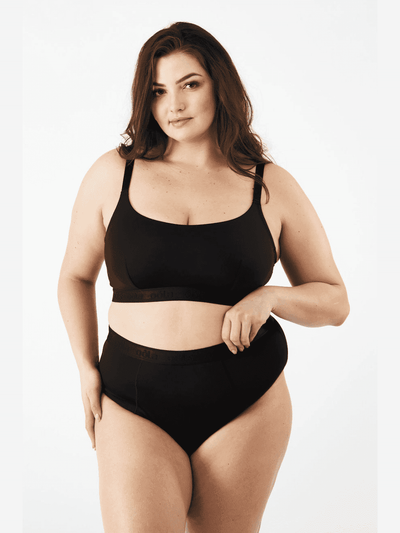 Plus-Size Control High Waist Brief in Black for Women - Oola Lingerie